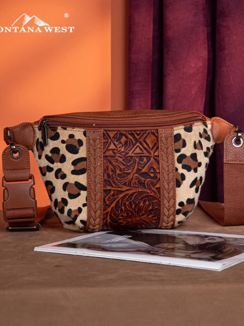 Montana West Tooled Collection Fanny Pack - Leopard - Picture 5 of 6